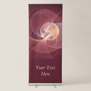 Abstract Elegant Modern Wine Red Fractal Art Text Retractable Banner