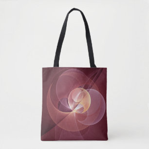 Abstract Elegant Modern Wine Red Fractal Art Tote Bag
