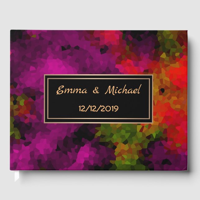 Abstract, elegant, mosaic, mosaic pattern, crystal guest book (Front)