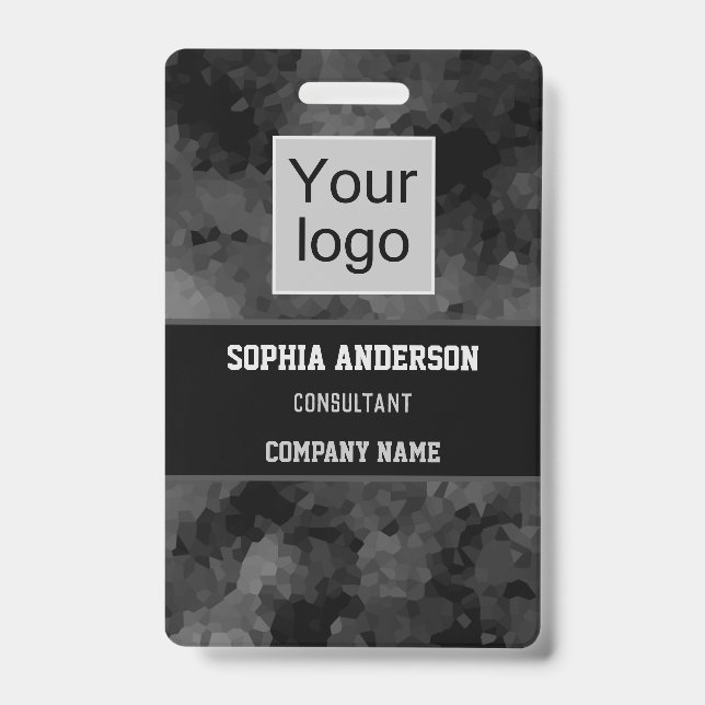 Abstract, elegant, mosaic, mosaic pattern, crystal ID badge (Front)