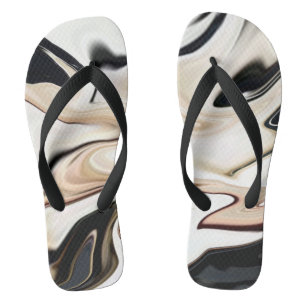 Abstract elegant retro colors digital fluid flip flops