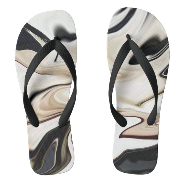 Abstract elegant retro colours digital fluid  flip flops (Footbed)