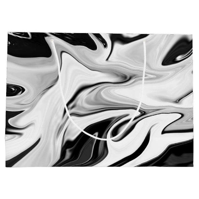 Abstract elegant retro colours digital fluid  larg large gift bag (Back)
