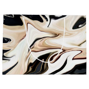 Abstract elegant retro colours digital fluid  large gift bag