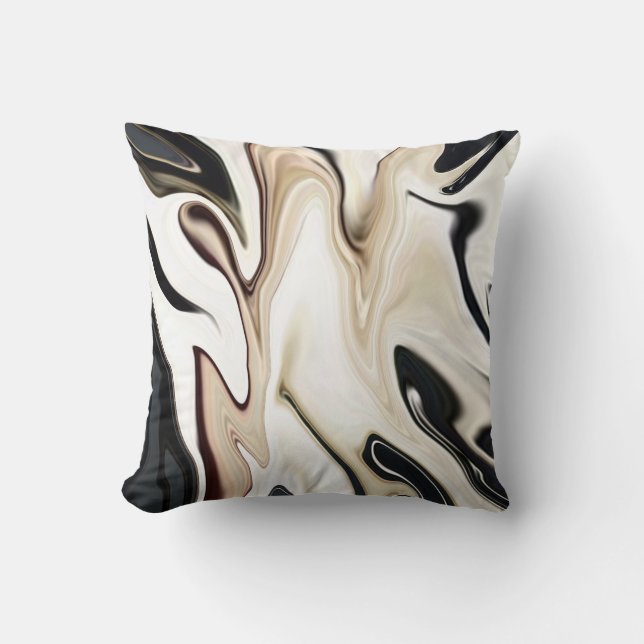 Abstract elegant retro colours digital fluid textu cushion (Front)