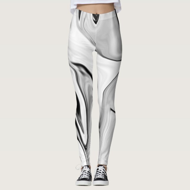 Abstract elegant retro colours digital  leggings (Front)