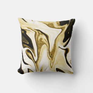 Abstract elegant retro digital fluid liquid marble cushion
