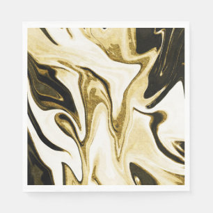 Abstract elegant retro digital fluid liquid marble napkin