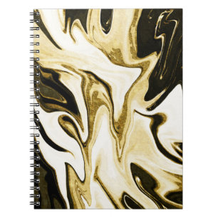 Abstract elegant retro digital fluid liquid marble notebook