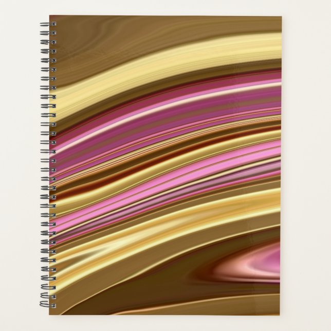 Abstract elegant retro digital fluid liquid marble planner (Front)