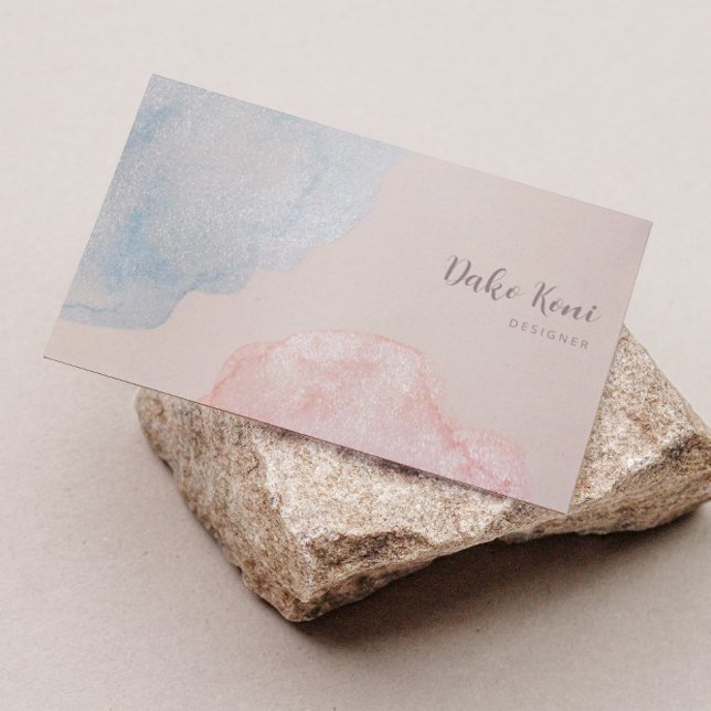 Abstract Elegant Shimmery Watercolor Business Card (Creator Uploaded)
