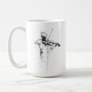 Abstract Elegant Violinist Coffee Mug