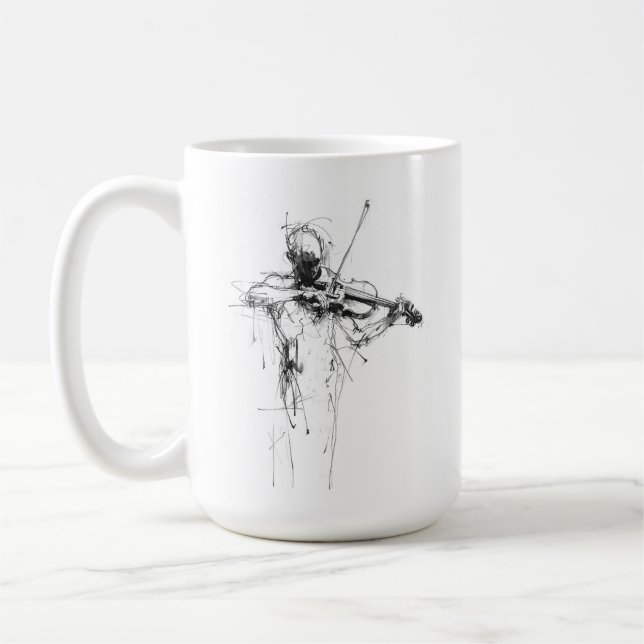 Abstract Elegant Violinist Coffee Mug (Left)