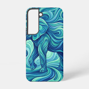 Abstract Elephant Blue Gradient Samsung Cases