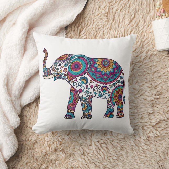 Abstract Elephant Decorative Throw Pillow – Modern (Blanket)