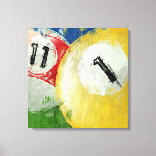 Abstract Eleven and One Ball Billiards Canvas Print