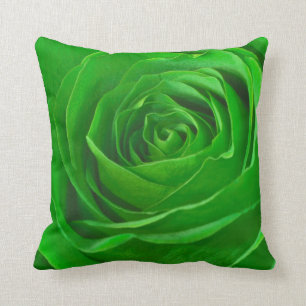 Abstract Emerald Green Rose Centre Photograph Cushion