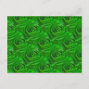Abstract Emerald Green Rose Wallpaper Pattern Postcard