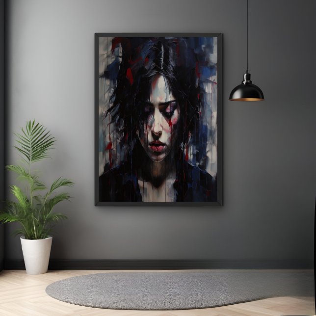 Abstract Emotional Portrait Contemporary Art Poster (Creator Uploaded)