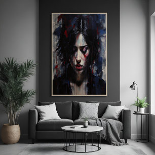 Abstract Emotional Portrait Contemporary Art Poster