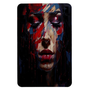 Abstract Emotional Portrait Expressionist Art Magnet