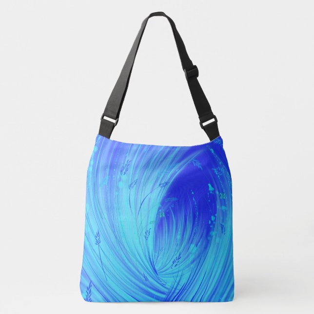Abstract Enchanted Garden  Blue Crossbody Bag (Front)