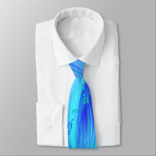 Abstract Enchanted Garden blue  Tie