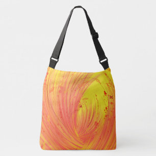 Abstract Enchanted Garden  Orange  Crossbody Bag