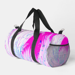 Abstract Enchanted Garden Pink White Duffle Bag