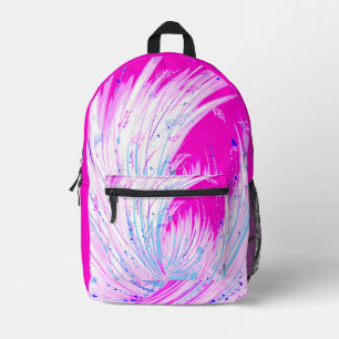 Abstract Enchanted Garden Pink White Printed Backpack