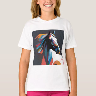 Abstract Equestrian Horse Mustang Pony Bronco Colt T-Shirt
