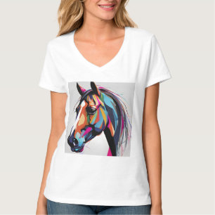 Abstract Equestrian Horse Mustang Pony Bronco Colt T-Shirt
