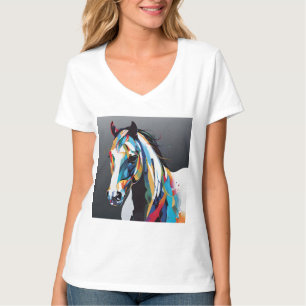 Abstract Equestrian Horse Mustang Pony Bronco Colt T-Shirt