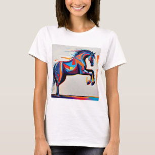 Abstract Equestrian Horse Mustang Pony Bronco Colt T-Shirt