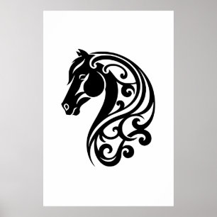Abstract Equestrian Swirls Artwork Poster