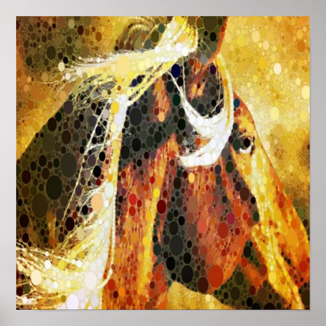 Abstract equestrian western country horse poster (Front)