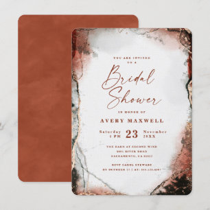 Abstract Ethereal Burnt Orange Bridal Shower Invitation