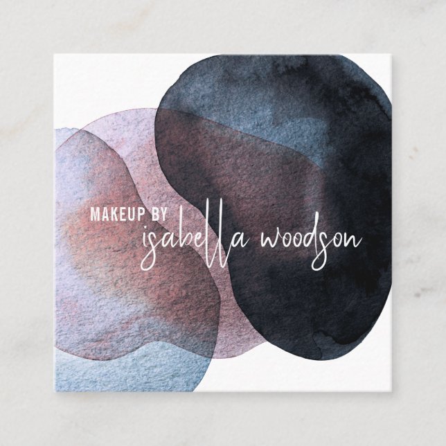 Abstract Ethereal Makeup Artist  Square Business Card (Front)
