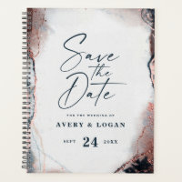 Abstract Ethereal Navy & Rose Gold Wedding Plans