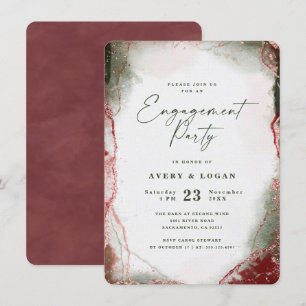 Abstract Ethereal Terra Rosa Engagement Party Invitation