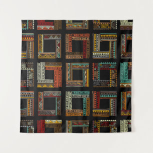Abstract ethnic frames, seamless pattern tapestry
