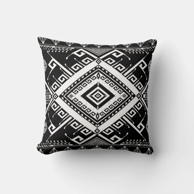 Abstract ethnic geometric pattern background desig cushion (Front)
