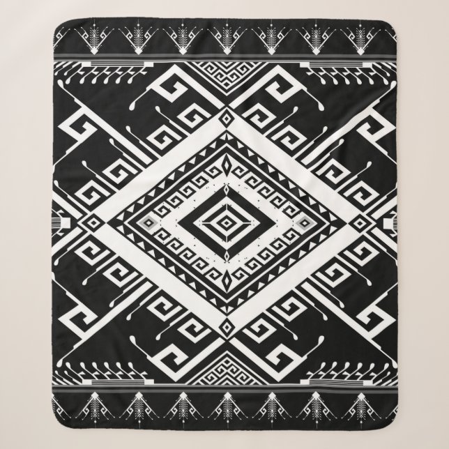 Abstract ethnic geometric pattern background desig sherpa blanket (Front)