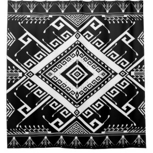 Abstract ethnic geometric pattern background desig shower curtain