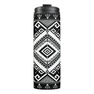 Abstract ethnic geometric pattern background desig thermal tumbler