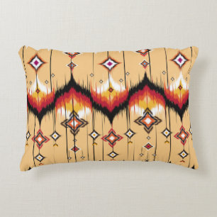 Abstract ethnic geometric pattern background, Ikat Decorative Cushion