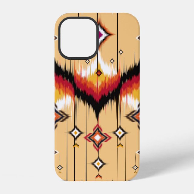 Abstract ethnic geometric pattern background, Ikat iPhone Case (Back)