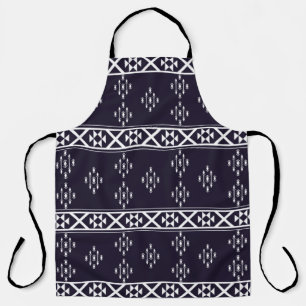 Abstract ethnic geometric pattern design Blue back Apron