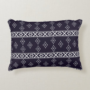 Abstract ethnic geometric pattern design Blue back Decorative Cushion