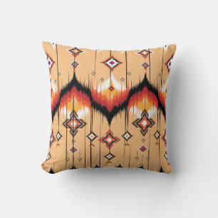 Abstract ethnic geometric pattern design, Ikat geo Cushion